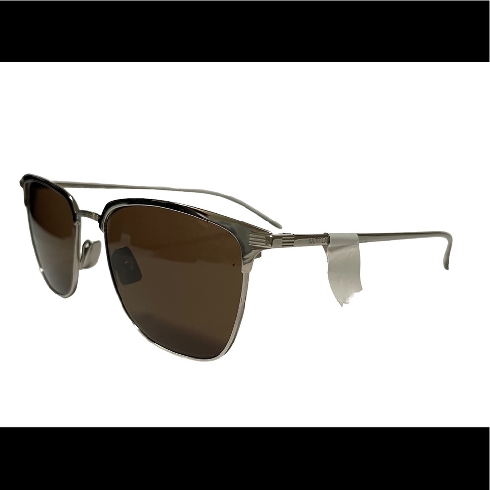 NEW Yves Saint Laurent YSL Titanium Polarized Chrome Sunglasses w/case